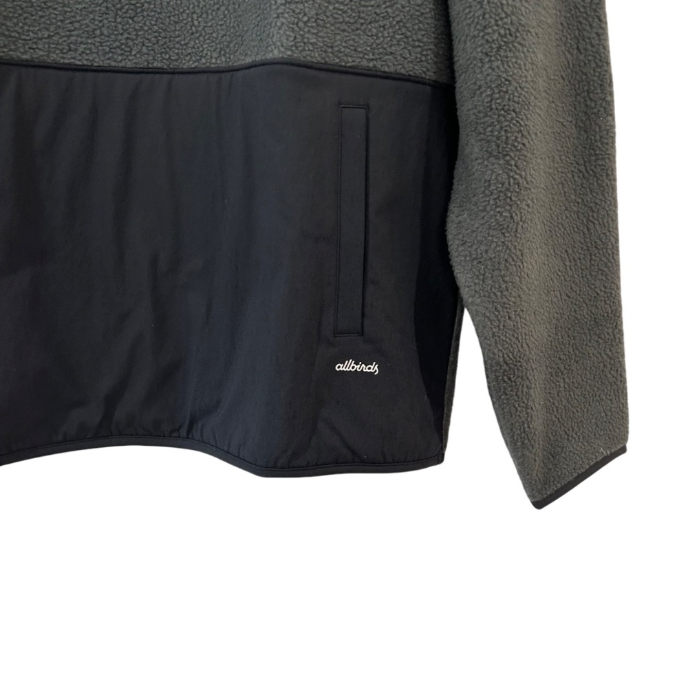 Allbirds men’s Fluff Fleece Pullover L grey black cozy pocket outdoors NWT - Picture 6 of 11